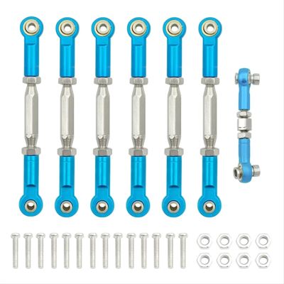 Compatible with Traxxas for Slash 4X4 for VXL 2WD for Rustler for Stampede 1/10 RC Car Parts Metal Camber Link Rod Linkage Set Blue RC Car Part Accessories