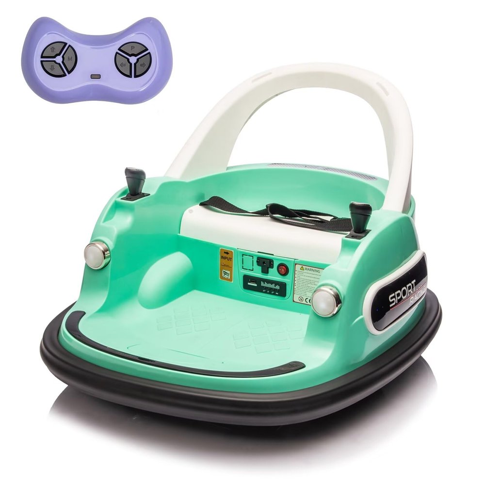 12V Kids Electric Bumper Car Baby Bumper Cars for Toddlers, 360 Spinning Riding Bumping Car with Remote Control, Music, LED Light, Ride on Toy Gift for Boys & Girls