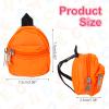 HEARTOOL Mini Zipper Backpack, Tiny Backpack Key Purse 1/6 Scale Dollhouse Model Accessory Cute Bag for Miniature House Decor Accessories (Orange) view 2