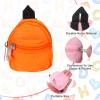 HEARTOOL Mini Zipper Backpack, Tiny Backpack Key Purse 1/6 Scale Dollhouse Model Accessory Cute Bag for Miniature House Decor Accessories (Orange) view 3