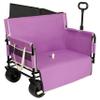 3-in-1 Folding Utility Wagon with Bench Seat, 500 lbs Capacity, 9"x4" All-Terrain Beach Tires, Perfect for Camping & Beach (Purple-Wheel) view 1