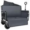 3-in-1 Folding Utility Wagon with Bench Seat, 500 lbs Capacity, 9"x4" All-Terrain Beach Tires, Perfect for Camping & Beach (Gray-Wheel) view 1