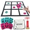 ATODE Giant Tic Tac Toe  4 ft Outdoor Bean Bag Toss Game for Kids & Adults | Instant Setup, No Assembly | Forest Edition Animal Teams | Backyard, Beach, Camping view 1