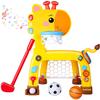 4-in-1 Toddler Basketball Hoop, Soccer Goal, Golf Toy & Ring Toss Game with Lights and Music, Kids Sports Activity Center Gifts for Boys and Girls Ages 1-3 view 1