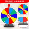 12inch Prize Wheel, Rotating Wheel 10 Slots Color Tabletop Spin Prize Wheel, Tabletop Roulette Wheels of Fortune with Dry Eraser and Marker Pen view 3