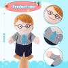 1 Pcs Family Hand Puppets 12 Inch Grandparents, Mom & Dad, Brother & Sister Plush Hand Puppet Toys Role-Play Toy Puppets for Kids Storytelling Imaginative Pretend Play Teaching Preschool(Dad A) view 4