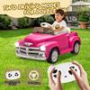 12V Kids Ride On Truck Car with Parental Control, Licensed Chevrolet 3100 Pickup, Electric Car for Kids, Vintage Modeling, 3 Speeds, LED Lights, Bluetooth, USB, High-Power up to 4.35 km/h(Pink) view 3
