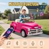 12V Kids Ride On Truck Car with Parental Control, Licensed Chevrolet 3100 Pickup, Electric Car for Kids, Vintage Modeling, 3 Speeds, LED Lights, Bluetooth, USB, High-Power up to 4.35 km/h(Pink) view 4