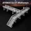 AF690A Sci-Fi Walkways Terrain Set | Modular DND Terrain, RPG Map Props, Dungeon Walls, TTRPG Buildings for Wargames & Tabletop Roleplay view 2