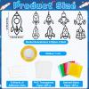 32 Sets Outer Space Rocket Suncatchers Craft Kit DIY Window Stained Glass Effect Space Theme Paper Crafts for Home School Classroom Decoration Kid Birthday Gifts Creative Art Projects Activity Game view 2
