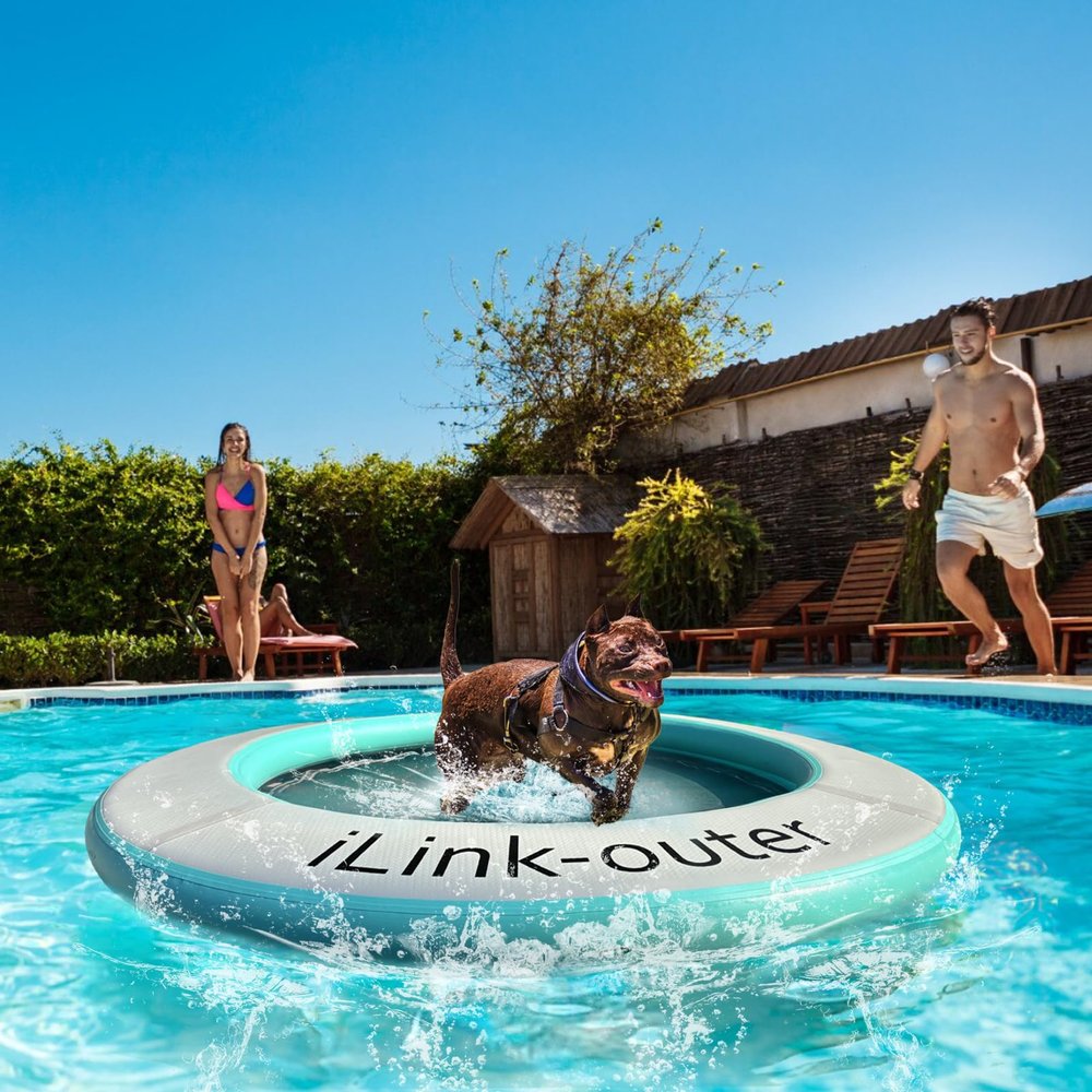 Inflatable Water Hammock Round Floating Ring for Lake & Pool Relaxation | Heavy-Duty River Float for Adults | Pool Lounger Island Platform