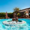 Inflatable Water Hammock Round Floating Ring for Lake & Pool Relaxation | Heavy-Duty River Float for Adults | Pool Lounger Island Platform view 1