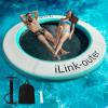 Inflatable Water Hammock Round Floating Ring for Lake & Pool Relaxation | Heavy-Duty River Float for Adults | Pool Lounger Island Platform view 2