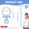 36PCS Baby Shower Pacifiers Necklace, Acrylic Baby Pacifiers Charm Necklace, Mini Pacifier Shape Soother Ribbon for Girls Boys Babies Shower Party Favors Table Scatter Decorations(Blue) view 2