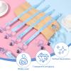36PCS Baby Shower Pacifiers Necklace, Acrylic Baby Pacifiers Charm Necklace, Mini Pacifier Shape Soother Ribbon for Girls Boys Babies Shower Party Favors Table Scatter Decorations(Blue) view 3