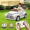 12V Kids Ride On Truck Car with Parental Control, Licensed Chevrolet 3100 Pickup, Electric Car for Kids, Vintage Modeling, 3 Speeds, LED Lights, Bluetooth, USB, High-Power up to 4.35 km/h(White) view 3