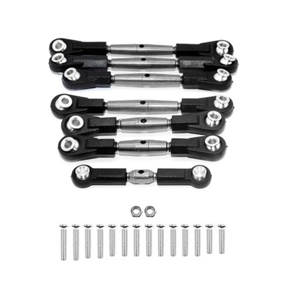 7Pcs Steel Steering Link Rod Linkage Servo Rod Set for Tamiya TT-02B TT02B 1/10 RC Car Upgrade Parts