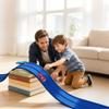 Flexible Race Car Ramp Track for Kids Toy 4 Small Race Cars and 8 Suction Cups Compatible with Hot Wheels and Diecast 1/64th Cars, Rolls Up Portable Racetrack for Ages 3 & Up (Dark Blue) view 3