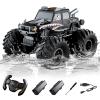 Amphibious Remote Control Car, Waterproof 360Rotate 4WD RC Monster Trucks,2.4GHz All Terrain Off-Road Pickup Toy,RC Car Pool Toys Remote Control Boat for Gifts for Boys Kids Age 8-12+ (Black) view 1