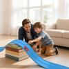 Flexible Race Car Ramp Track for Kids Toy 4 Small Race Cars and 8 Suction Cups Compatible with Hot Wheels and Diecast 1/64th Cars, Rolls Up Portable Racetrack for Ages 3 & Up (Light Blue) view 3