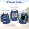 Windproof Baby Car Seat Cover, 3D Mink Dot Infant Car Seat Canopy with Breathable Mesh Window, Baby Carrier Cover for All Seasons, Easy Access Carseat Carrie Snug Fit Stroller, (Dinosaur) view 3