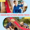 Flexible Race Car Ramp Track for Kids Toy 4 Small Race Cars and 8 Suction Cups Compatible with Hot Wheels and Diecast 1/64th Cars, Rolls Up Portable Racetrack for Ages 3 & Up (Red) view 4
