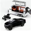1/32 Cyber Pickup Toy Truck with RV and ATV Motorcycle Alloy Truck Model with Sound and Light Effect Pull Back Diecast Comer Set Ideal Charistmas Gift Age for 3+ view 2