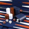 15-Inch Portable Backgammon Set with Faux Leather Case Classic Board Game with Dice, Chips & Doubling Cube for Travel & Home Entertainment view 3