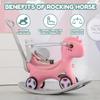 Leavader Rocking Horse for Toddlers, Multifunctional 4 in 1 Design Kids Rocking Horse, Toddler Ride on Toys, Balance Bike, Push Cart with Detachable Board, Ideal Gift for Children, Pink view 3