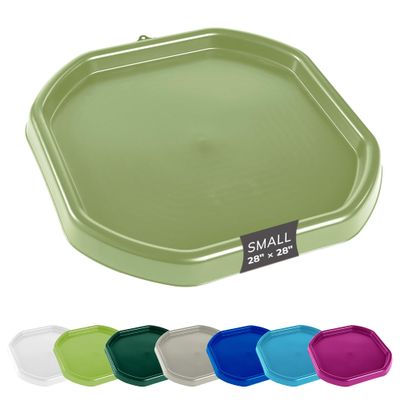 MEKA Small 28"x28" Tuff Tray Olive Green, Indoor Activity Sensory Tray Children, Outdoor Play Sand and Water Table for Toddlers and Kids, Toy Boys Girls