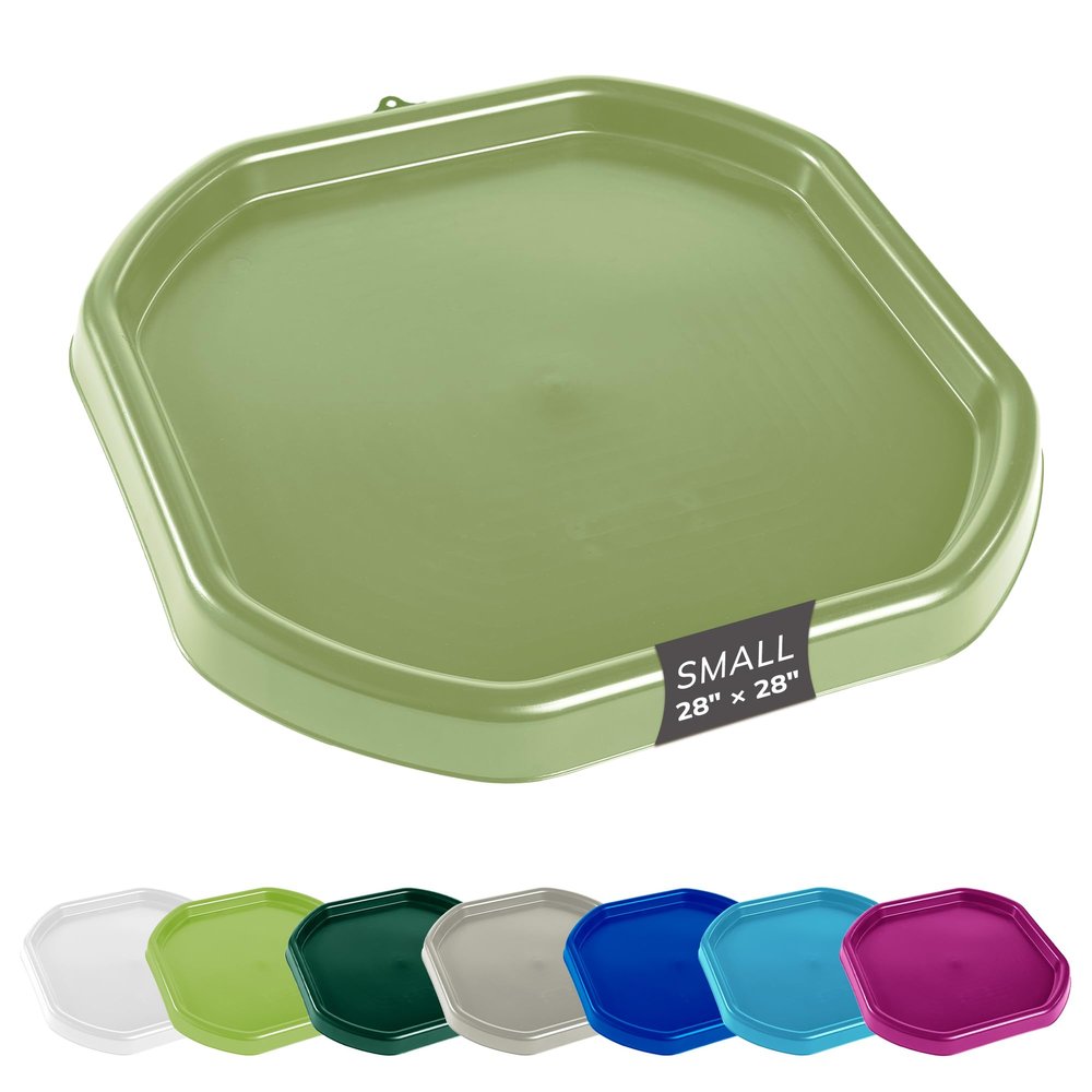 MEKA Small 28"x28" Tuff Tray Olive Green, Indoor Activity Sensory Tray Children, Outdoor Play Sand and Water Table for Toddlers and Kids, Toy Boys Girls