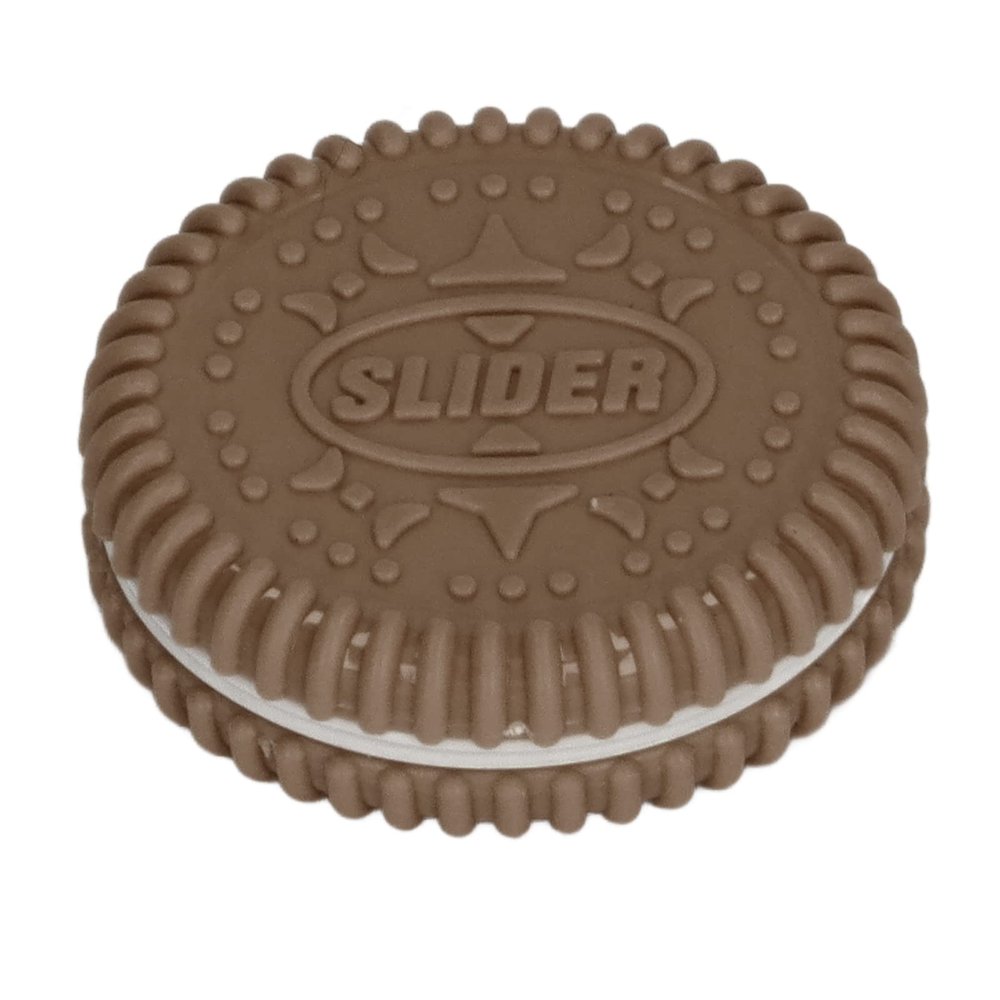 Fafeicy Magnetic Push Slider Toys Biscuits Shaped Calm Mind Biscuits Fingertip Slider Toy (Brown)