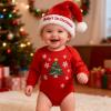 Baby's First Christmas Santa Hat, Soft Plush Red and White Christmas Hats, Cute Xmas Hat for Baby's First Holiday Season view 2
