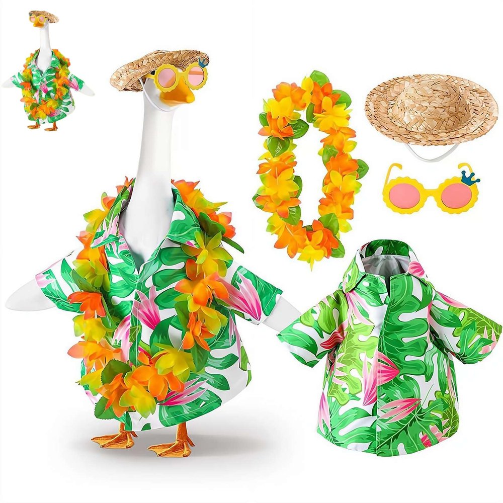 2025 Back to School Goose Outfit for 23 Porch Goose  4 PCS Porch Goose Clothes Set with Hat, Glasses, Wreath  Cute Classroom & Yard Lawn Decor for Back to School Season (1)
