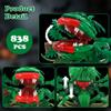 Audaxly 838PCS Large Piranha Plant Building Block Set, AuderyII Cannibal Flower Model with Coffee Can & Feed Me Sign, Horror Movie Decorations, Botanical Collection Toy Gifts for Adult & Teen Aged 8+ view 3