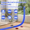 Dikopubby Flexible Race Track for Kids, 15FT Car Track with 4 Suction Cups and 6 Different 1/64th Cars - STEM Racing Toy for Boys & Girls Ages 3+ (Blue) view 2