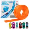 Dikopubby Flexible Race Track for Kids, 15FT Car Track with 4 Suction Cups and 6 Different 1/64th Cars - STEM Racing Toy for Boys & Girls Ages 3+ (Orange) view 1