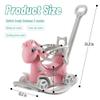 Leavader Rocking Horse for Toddlers, Multifunctional 4 in 1 Design Kids Rocking Horse, Toddler Ride on Toys, Balance Bike, Push Cart with Detachable Board, Ideal Gift for Children (Pink - XL) view 2