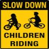 Slow Down Children Riding 12X8 Inch Metal Rustproof Aluminum Multicolor view 1