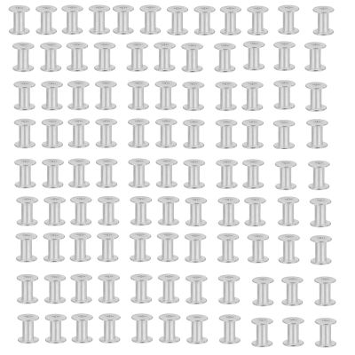 100Pieces Heavy Duty Rivets Nut Assortment for Home Office School Use Metal Flat Thread Rivets Nutserts Fasteners Heavy Duty Ledgers Fasteners for Thick Paper