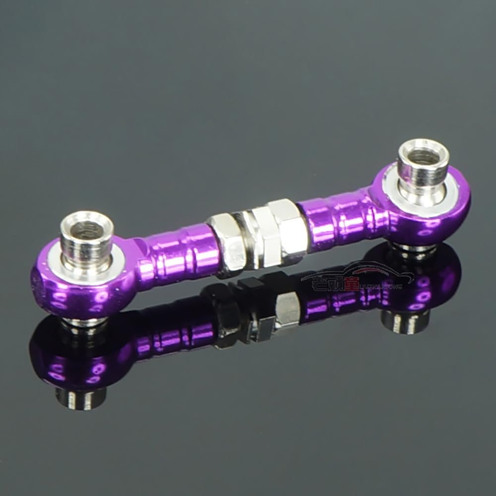 TYXTTGY For HSP 1/10 94123 Upgrade, For Aluminum Alloy Rods Metal Steering Gear Connecting Rod RC Car Spare Parts Accessories(Purple)