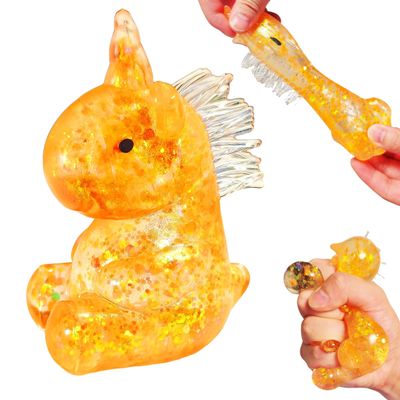 1Pcs Squishy Unicorn Stress Balls for Adults Unicorn Squishy Toys Unicorns Sugar Ball Sensory Fidget Toy Squeeze Toy Party Favors for Kids (Orange)