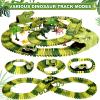 Dinosaur Track Toys, 266 PCS Dinosaur Toys for Kids 3-5 Create A Dinosaur World Road Race Tracks, 2 Dinosaur Cars Flexible Train Track Set, Birthday Gifts 3 4 5 6 7 Year Old Boys Girls view 3