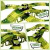 Dinosaur Track Toys, 266 PCS Dinosaur Toys for Kids 3-5 Create A Dinosaur World Road Race Tracks, 2 Dinosaur Cars Flexible Train Track Set, Birthday Gifts 3 4 5 6 7 Year Old Boys Girls view 4