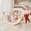 Climbing Arch with Map Design Pillow | Montessori Climbing Arch with Pillow  Wooden Indoor Rocker Arch for Toddlers | Gross Motor Skills & Sensory Play for Kids 1-10 Birthday Gift (Map) view 2
