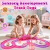 Aetyni Unicorn Toys Car Track for Kids Girls 4-6: 232 PCS Unicorn Monster Truck Race Track with 2 Pull Back Cars Toys for 3 4 5 6 7 Year Old Girl Toddler Valentines Day Birthday Gifts for Girl 3-5 6-8 view 2
