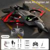 RGB LED RC Foam Fighter Plane - Stable Hover, 2.4G Remote Control, 360  Flip, Automatic Height Keep, Colorful Light, Vertical Takeoff and Landing,One Key Take & Off - Beginners Gift (Red Shell) view 2