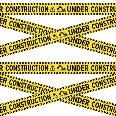 2 Rolls Under Construction Party Tape, 98.4 Feet x 11.8 Inch Construction Caution Tape Black and Yellow Hazard Barrier Warning Tape Funny Zone Decorations for Birthday Creative Theme Party Supplies