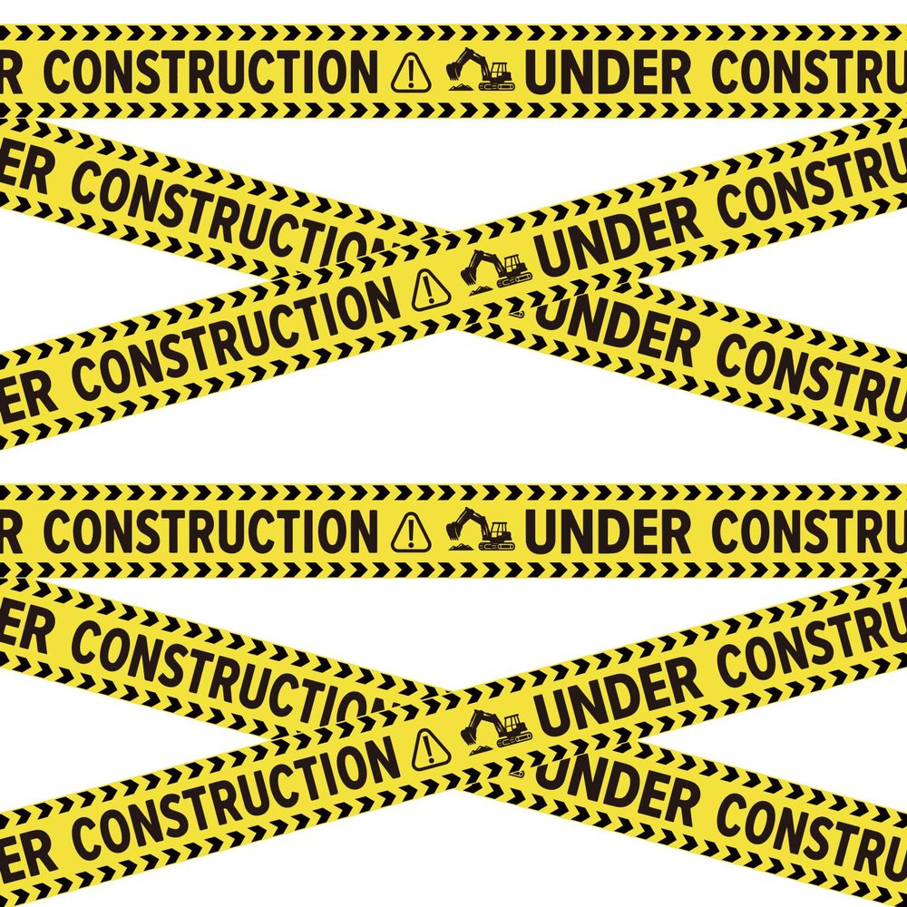 2 Rolls Under Construction Party Tape, 98.4 Feet x 11.8 Inch Construction Caution Tape Black and Yellow Hazard Barrier Warning Tape Funny Zone Decorations for Birthday Creative Theme Party Supplies