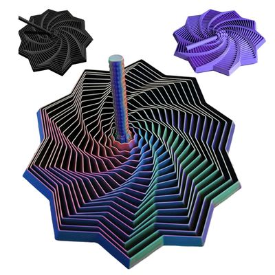 3D Printed Expanded Sensory Fidget Star, Fractal Fidget Hexagon with Handles, 2025 New Star Shaped Fidget Toys for Office Desktop Decompression Toys Stress Relief Whirling Spiral (Blue Purple, Large)